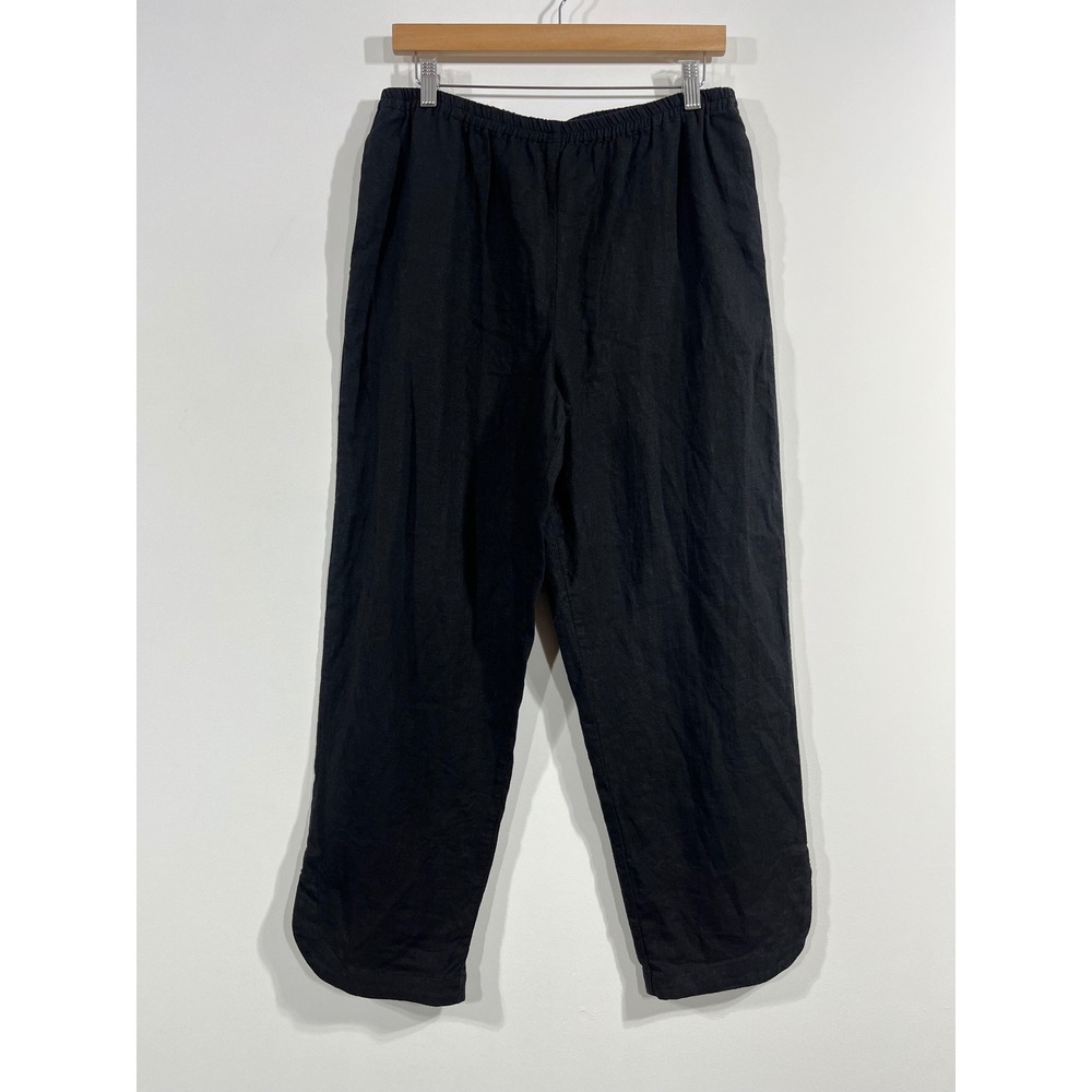 Susan Graver Euro Summer Beachy Linen Blend Pants Womens Medium Minimalist Boho